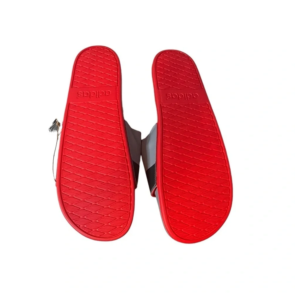 Adidas Adilette Comfort Mens Shoes Size 18, Color: Vivid Red/Grey Three-Carbon